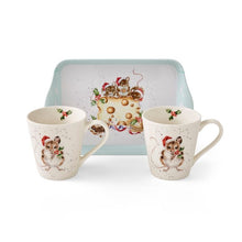 Load image into Gallery viewer, Pimpernel Wrendale Designs Mug & Tray Set - Holly Jolly Mice