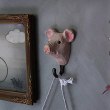 Load image into Gallery viewer, Hand Carved Wall Hook - Pig
