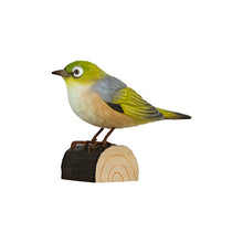 Load image into Gallery viewer, Hand Carved Deco Bird - Silver Eye