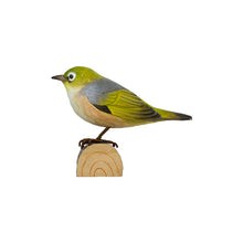 Load image into Gallery viewer, Hand Carved Deco Bird - Silver Eye