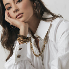 Load image into Gallery viewer, Silk & Steel Super Cross Bracelet - Tigers Eye/Silver