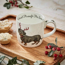 Load image into Gallery viewer, Royal Worcester Wrendale Fine Bone China Mug - Dachshund Through The Snow