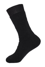 Load image into Gallery viewer, Lindner Australian Made Thick Merino Wool Socks - Max Loose Top - Black