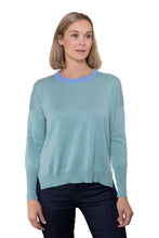 Load image into Gallery viewer, Caroline Gleeson NZ Superfine Merino Drop Shoulder Jumper - Seafoam/Light Blue