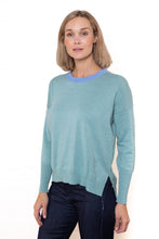 Load image into Gallery viewer, Caroline Gleeson NZ Superfine Merino Drop Shoulder Jumper - Seafoam/Light Blue