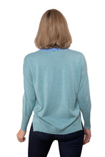 Load image into Gallery viewer, Caroline Gleeson NZ Superfine Merino Drop Shoulder Jumper - Seafoam/Light Blue