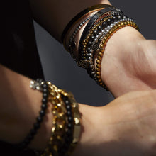 Load image into Gallery viewer, Silk & Steel All for One Bracelet - Black Onyx/Silver