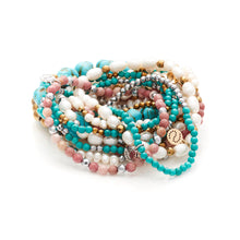 Load image into Gallery viewer, Silk & Steel Sequence Bracelet - Turquoise/Silver