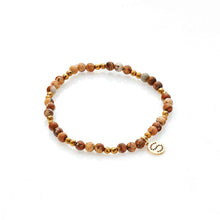Load image into Gallery viewer, Silk & Steel Sequence Bracelet - Picture Jasper/Gold