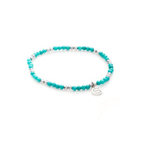Load image into Gallery viewer, Silk & Steel Sequence Bracelet - Turquoise/Silver