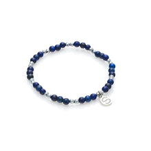 Load image into Gallery viewer, Silk & Steel Sequence Bracelet - Blue Lapis Lazuli/Silver