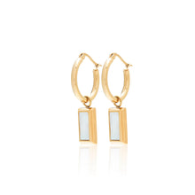 Load image into Gallery viewer, Silk & Steel Soho Hoop Earrings - Gold/Mother of Pearl