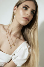 Load image into Gallery viewer, Silk & Steel Soho Hoop Earrings - Gold/Mother of Pearl