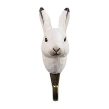 Load image into Gallery viewer, Hand Carved Wall Hook - Arctic Hare