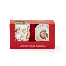 Load image into Gallery viewer, Royal Worcester Wrendale Mug & Coaster Set - Family Christmas