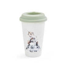 Load image into Gallery viewer, Royal Worcester Wrendale Travel Mug - 'Piggy in the Middle'