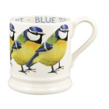 Load image into Gallery viewer, Emma Bridgewater 1/2 pint mug hand decorated with Blue tits around the outside.