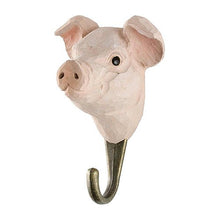 Load image into Gallery viewer, Hand Carved Wall Hook - Pig