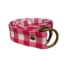 Load image into Gallery viewer, Handmade Belt - Gingham Hot Pink