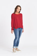 Load image into Gallery viewer, Caroline Gleeson NZ Superfine Merino Drop Shoulder Jumper - Tamarillo/Pumpkin