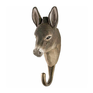 Hand Carved Wall Hook - Donkey