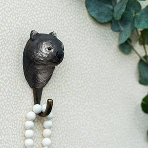 Hand Carved Wall Hook - Wombat
