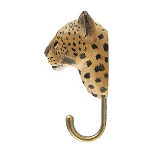Hand Carved Wall Hook - Leopard