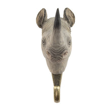 Load image into Gallery viewer, Hand Carved Wall Hook - Rhino
