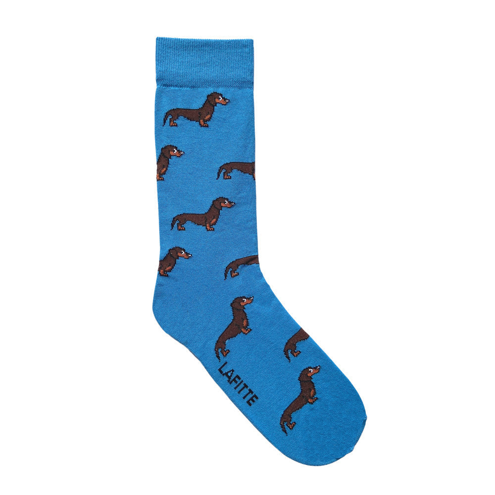 Australian Made Cotton socks - Blue Dachshunds