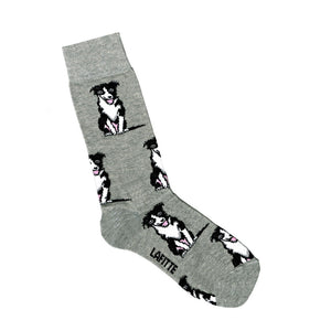 Australian Made Cotton Socks - Grey Border Collie