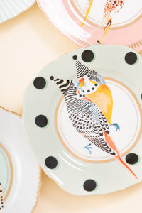 Yvonne Ellen Tea Plate Set of 4 - Giraffe, Dog, Budgie, Leopard