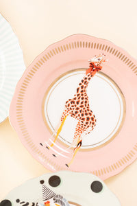 Yvonne Ellen Tea Plate Set of 4 - Giraffe, Dog, Budgie, Leopard