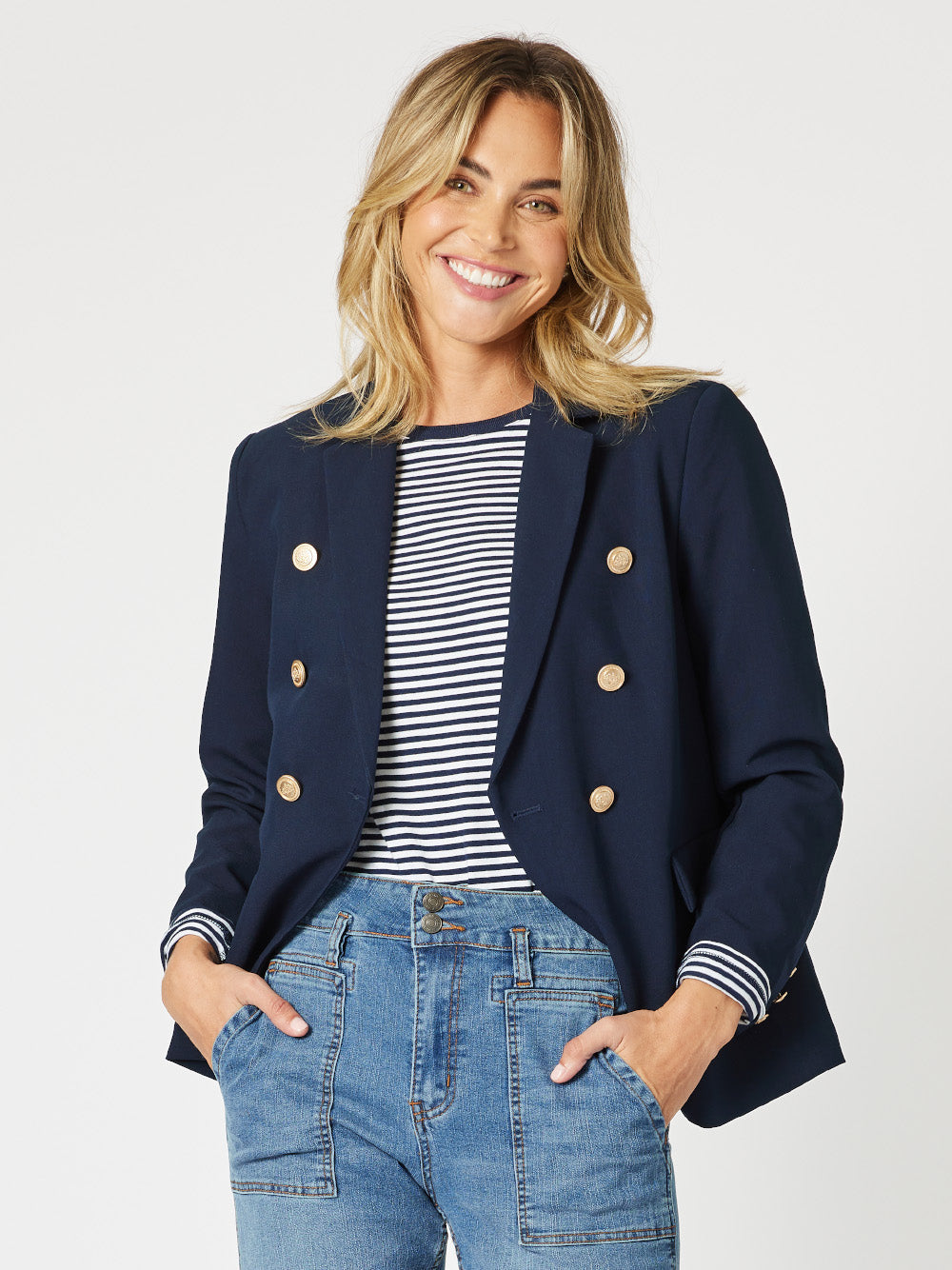 Gordon Smith Lauren Double Breasted Blazer - Navy