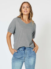 Load image into Gallery viewer, Threadz Miss perfect Tee - Navy Stripe
