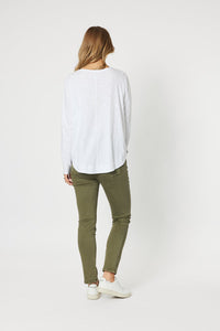 Threadz Lily Pull on Slim Leg Jean - Khaki