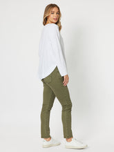 Load image into Gallery viewer, Threadz Lily Pull on Slim Leg Jean - Khaki
