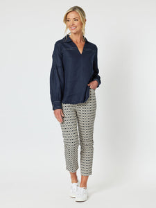 Gordon Smith Eliza Linen Shirt - Navy