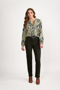 Vassalli Slim Leg Knit Jean - Forest