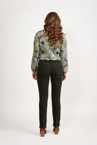 Vassalli Slim Leg Knit Jean - Forest