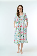 Load image into Gallery viewer, Arabella Cotton Smock Front S/S Nightie - Spring Floral
