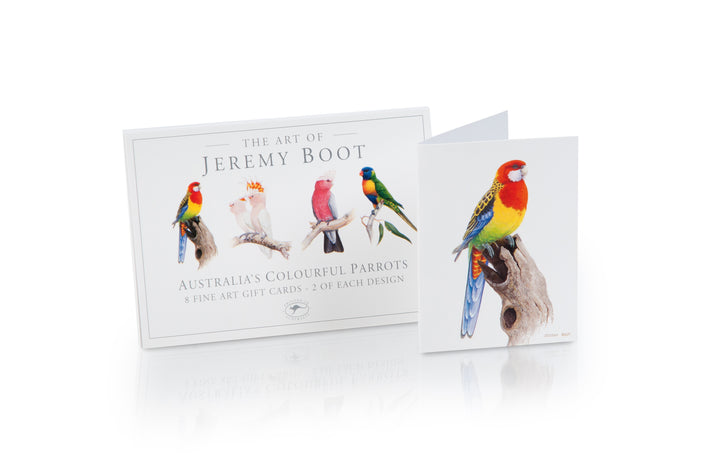 Jeremy Boot Gift Card Pack of 8 - Australian Colourful Parrots