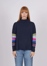 Load image into Gallery viewer, Bridge &amp; Lord Stripe Sleeve Jumper - Navy
