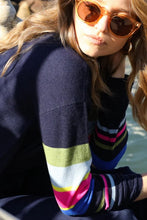 Load image into Gallery viewer, Bridge &amp; Lord Stripe Sleeve Jumper - Navy
