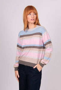 Bridge & Lord Wool/Cashmere Stripe Jumper - Pastels