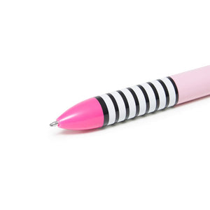 Legami Click & Clack Two Colour Pen - Pink & Black Ink - Miss Flamingo