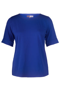 Cafe Latte Round Neck Tee - Royal Blue