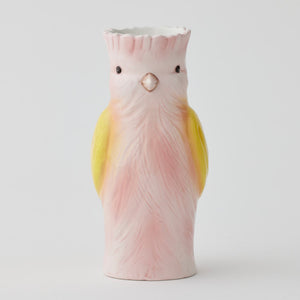 Ceramic Birdie Vase - Pink/Yellow