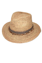 Load image into Gallery viewer, Christine Raffia Fedora Hat - Natural/Taupe
