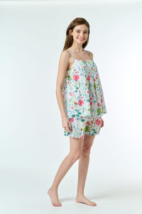 Cotton Pyjama Cami Short Set - Spring Floral