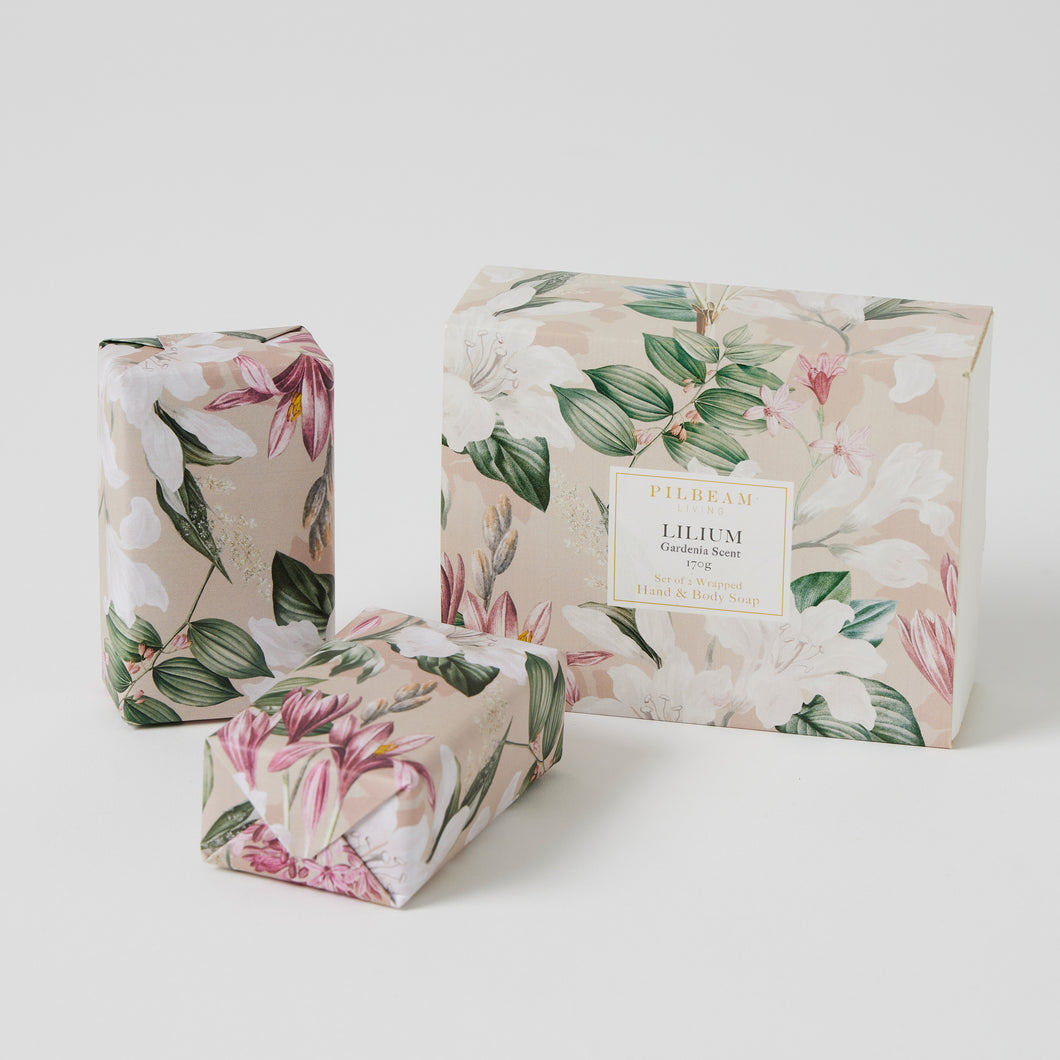 Lilium Hand & Body Soap - Gardenia Scented Gift Set of 2